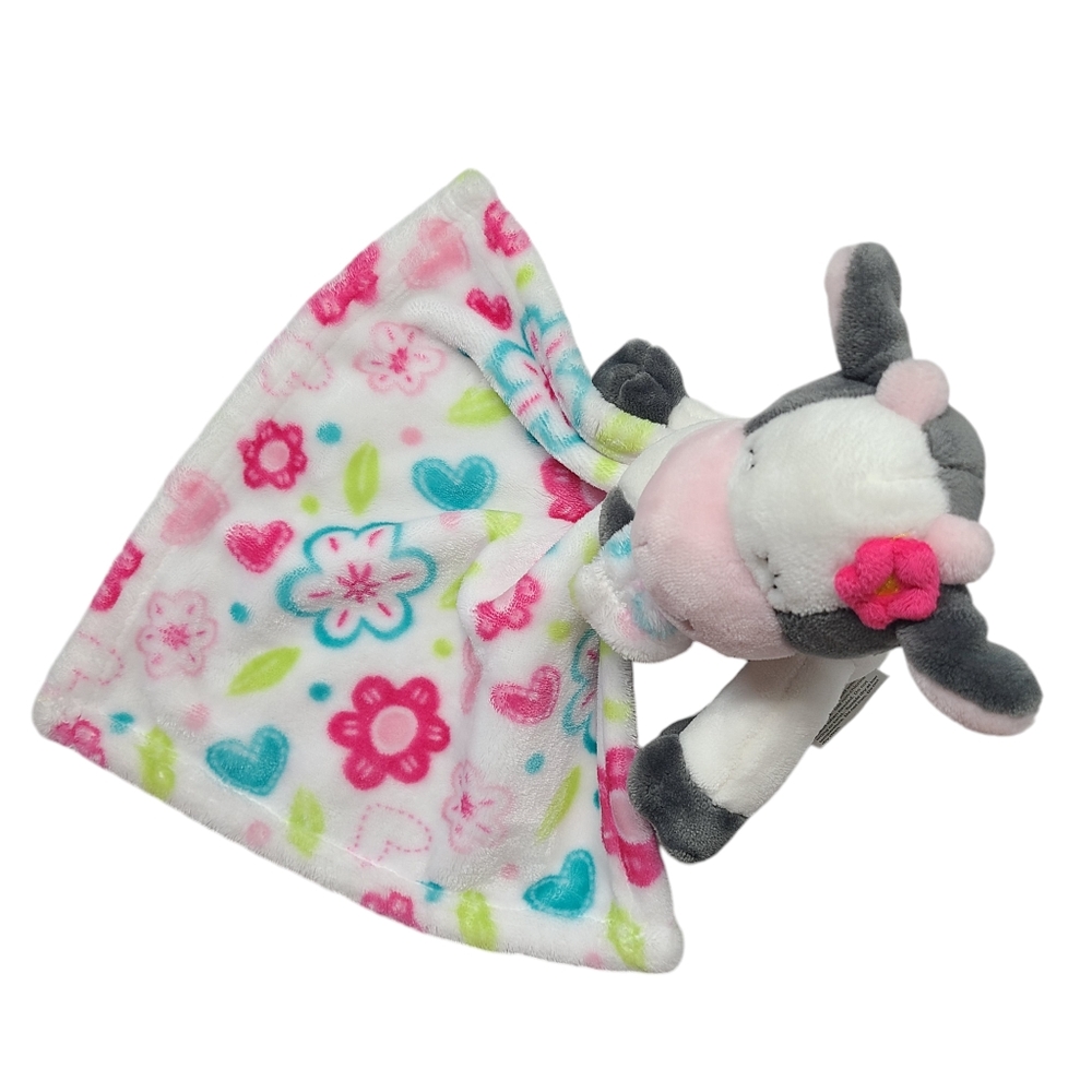 Little Miracles Cow Sweet Snuggles Security Blanket Lovey Plushie - Picture 4 of 7